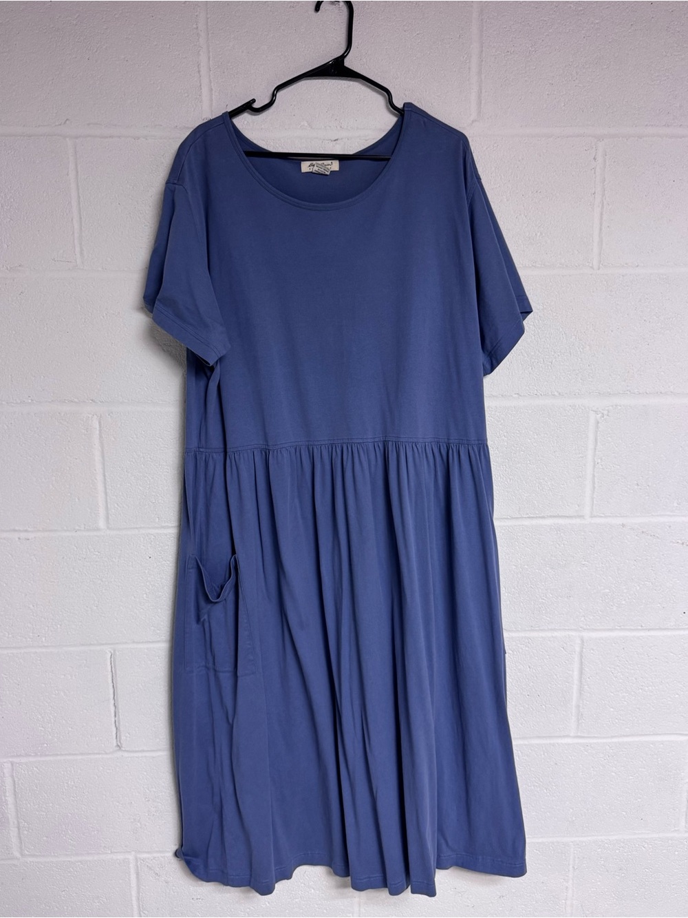 Eddie Bauer Everyday Gathered Midi Dress in Dusty Blue